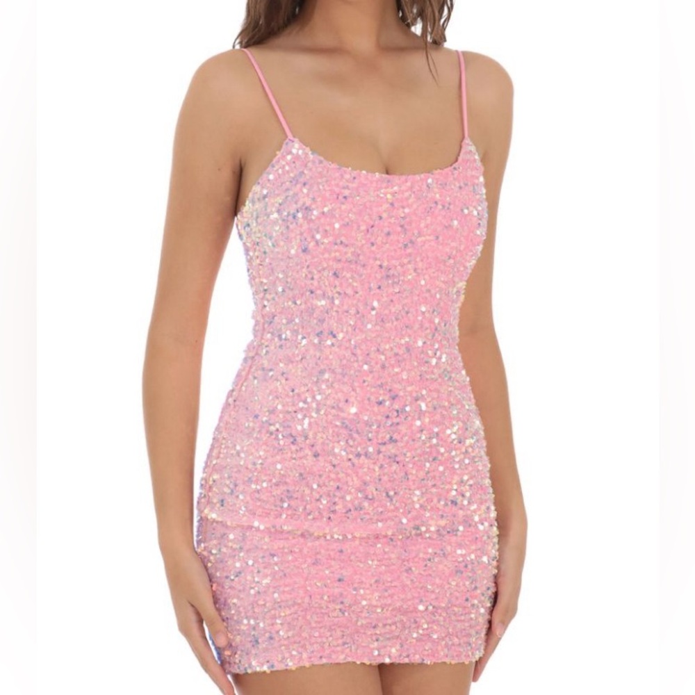 Lucy in the sky sparkly pink dress